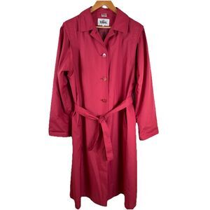 Vintage 90s The Totes Coat Womens Jacket‎ Trench Pink Mauve Lightweight Nylon 12